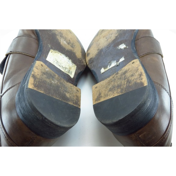 Calvin Klein Men\'s 9.5M Brown‎ Leather Penny Loafers Slip On Dress Shoes F4605